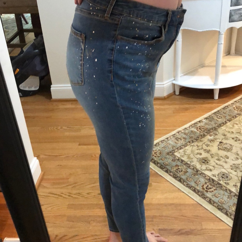 Sparkle splatter skinny jeans.  Size 14. Stretch.